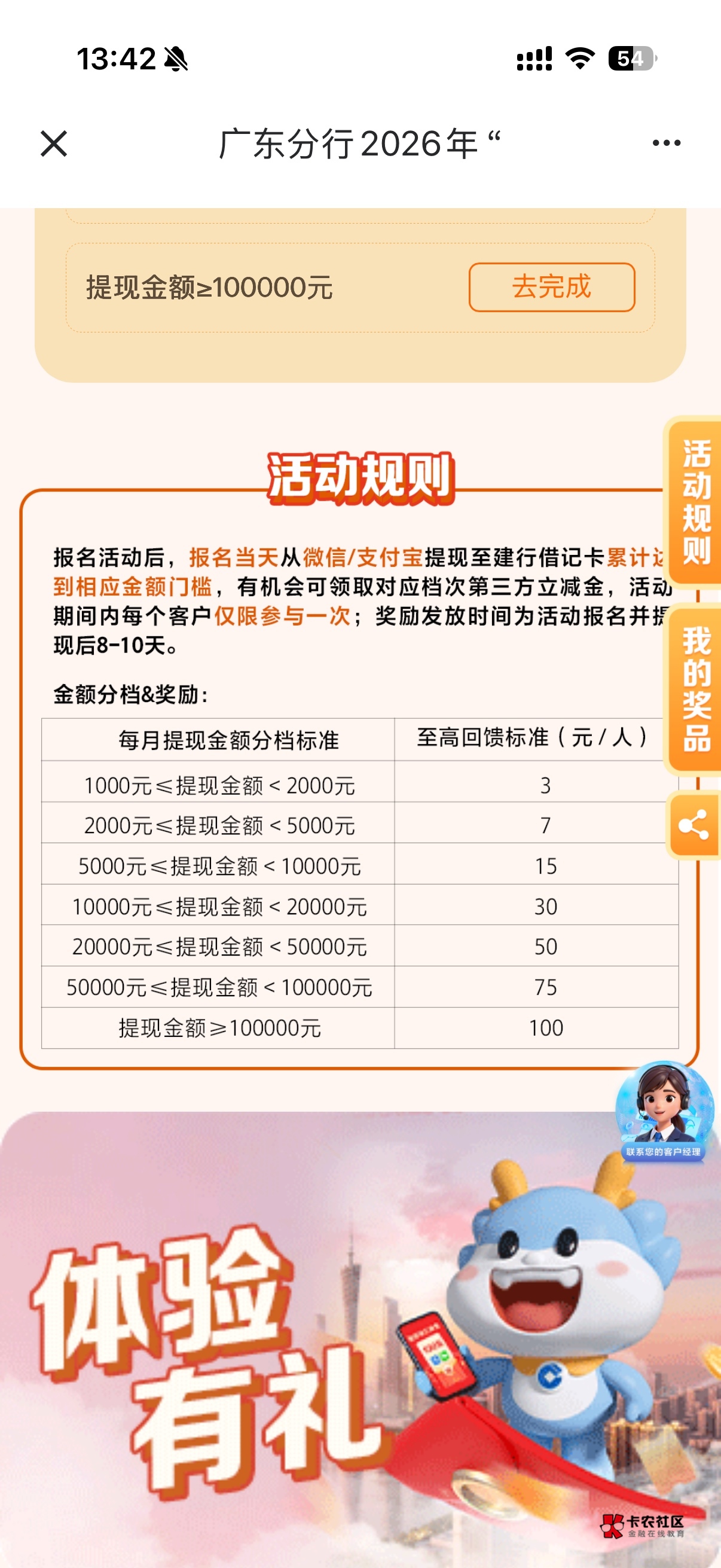 广东建行大毛，受邀的，我现在才报名，我月初提现的不知道算不算进去，主要二类卡有限51 / 作者:呐呐你 / 