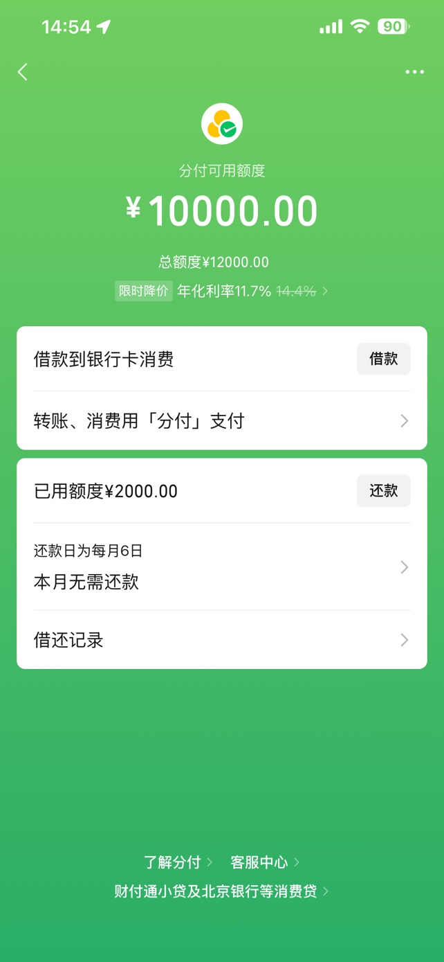 刚睡醒看到微信小红点，点进去竟然出了分付，就是额度...79 / 作者:文静的静 / 