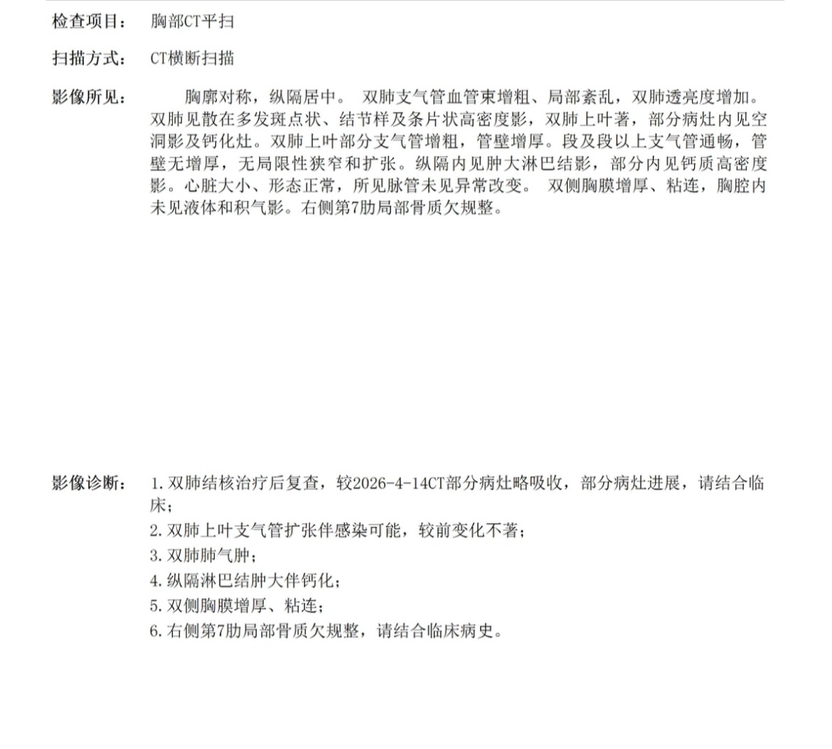 宿舍一个挂壁仔诊断出肺结核，m的真祸害人，我得去查查
40 / 作者:我爱菲菲 / 